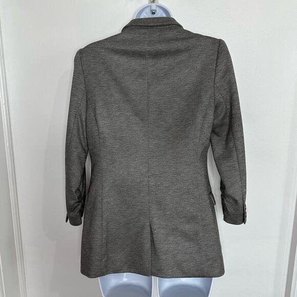 THE LIMITED Size Small Gray Suit Jacket, Blazer, 3/4 Ruched Sleeves, One Button - Picture 5 of 9
